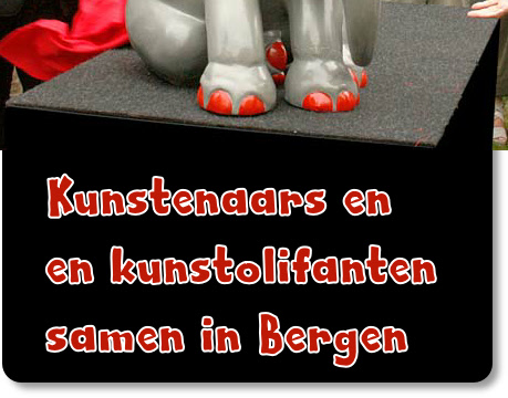 Kunstenaars en 
en kunstolifanten samen in Bergen